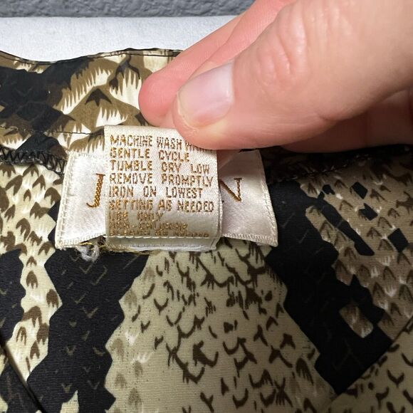 Jordan Woman Top Size 20 Leopard Print Flowy Button Up Blouse Shacket Boho - Picture 5 of 10